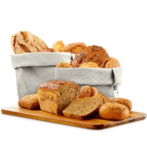 Set di 3 cestini per il pane per conservare il pane in carta kraft lavale ecofriendly - Cestini multiuso per pane, ciotole di frutta moderne o decorazione del bagno