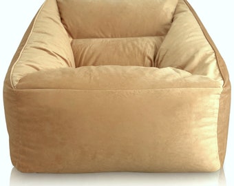 Divano a sacco di lusso in velluto - Pouf di design XXL con imbottitura inclusa - Poltrona a sacco moderna