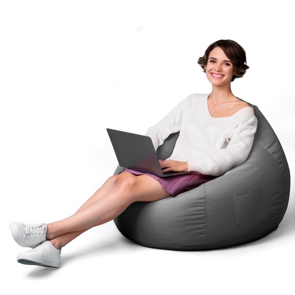 Pouf d'extérieur avec rembourrage inclus pour terrasse ou jardin - Pouf ou coussin de sol XXL pour décoration de chambre de jeune