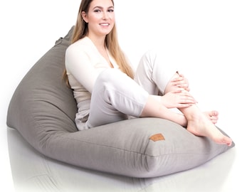 Moderner Sitzsackbezug ohne Füllung - LAGERRÄUMUNG - Riesiger XXL-Sitzsack mit exklusivem Design für Salon Grey