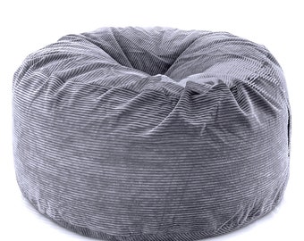 Pouf géant XXL moderne – Pouf de salon avec rembourrage inclus pour décoration de chambre de joueur ou d'adolescent – Pouf gris