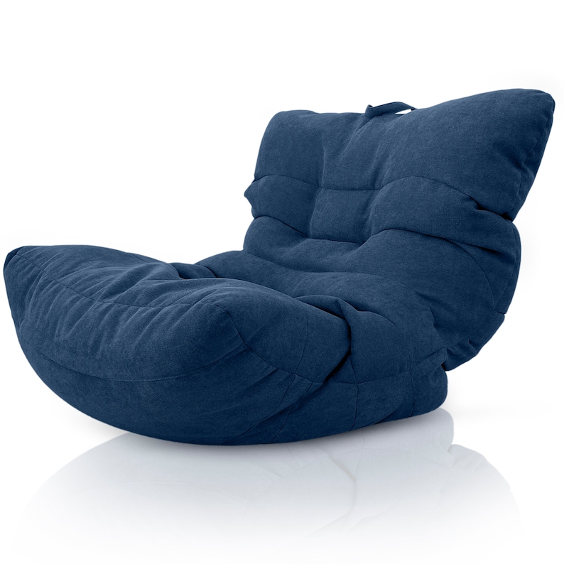 Puff de salón para adulto o joven Bean Bag de diseño adolescente o Gamer Puf XXL con relleno para decoración habitación Niebieski