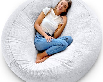 Puff Gigante XXL Moderno - Puf Salon con Relleno Incluido para Gamer o Decoracion Habitacion Adolescente - Bean Bag Gris