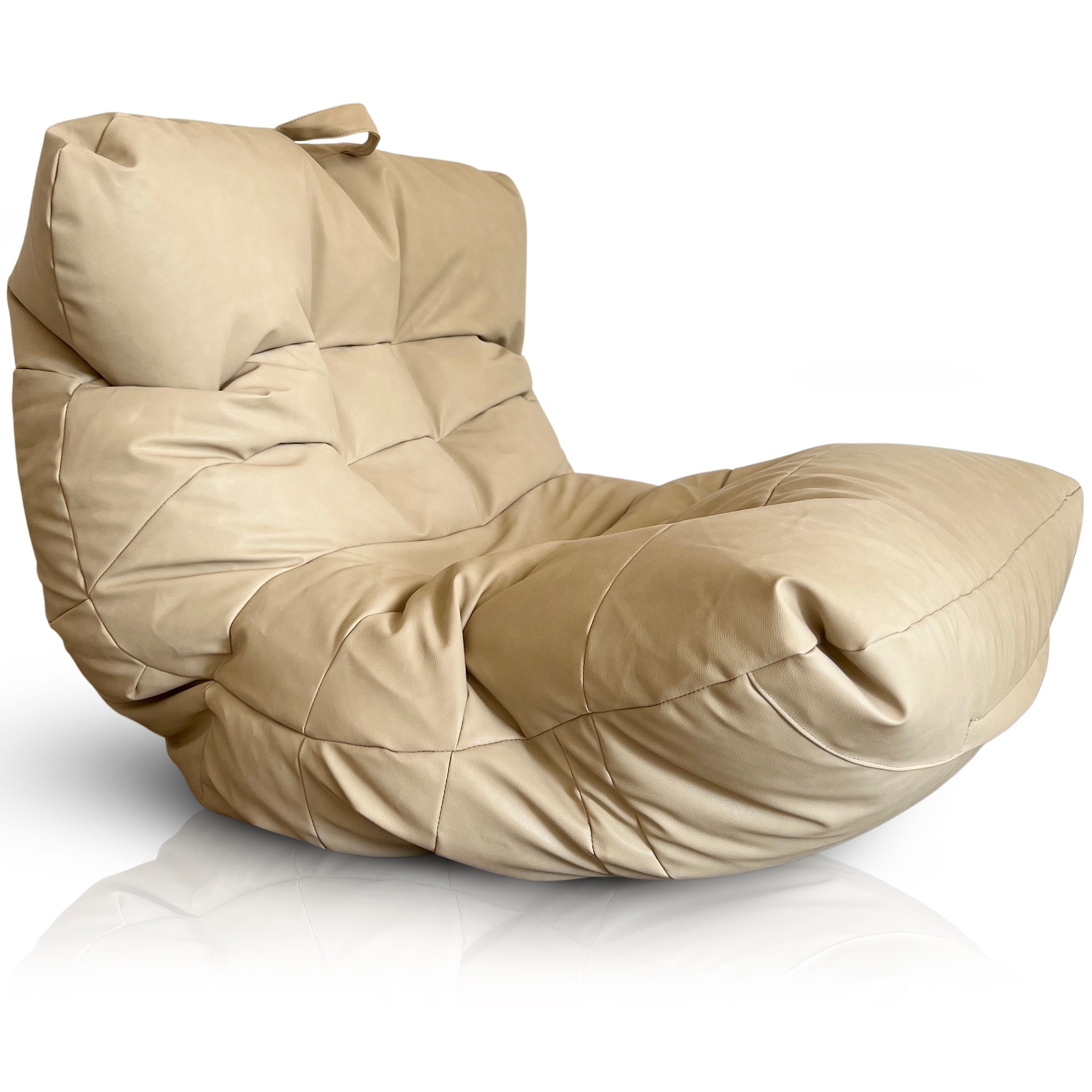 Aiire Fauteuil Pouf Salon de Luxe - Pouffe Geant Moderne avec Repose Pied  pour Décoration de la Chambre - Bean Bag Chair XXL Adulte ou Ado Design  Gris