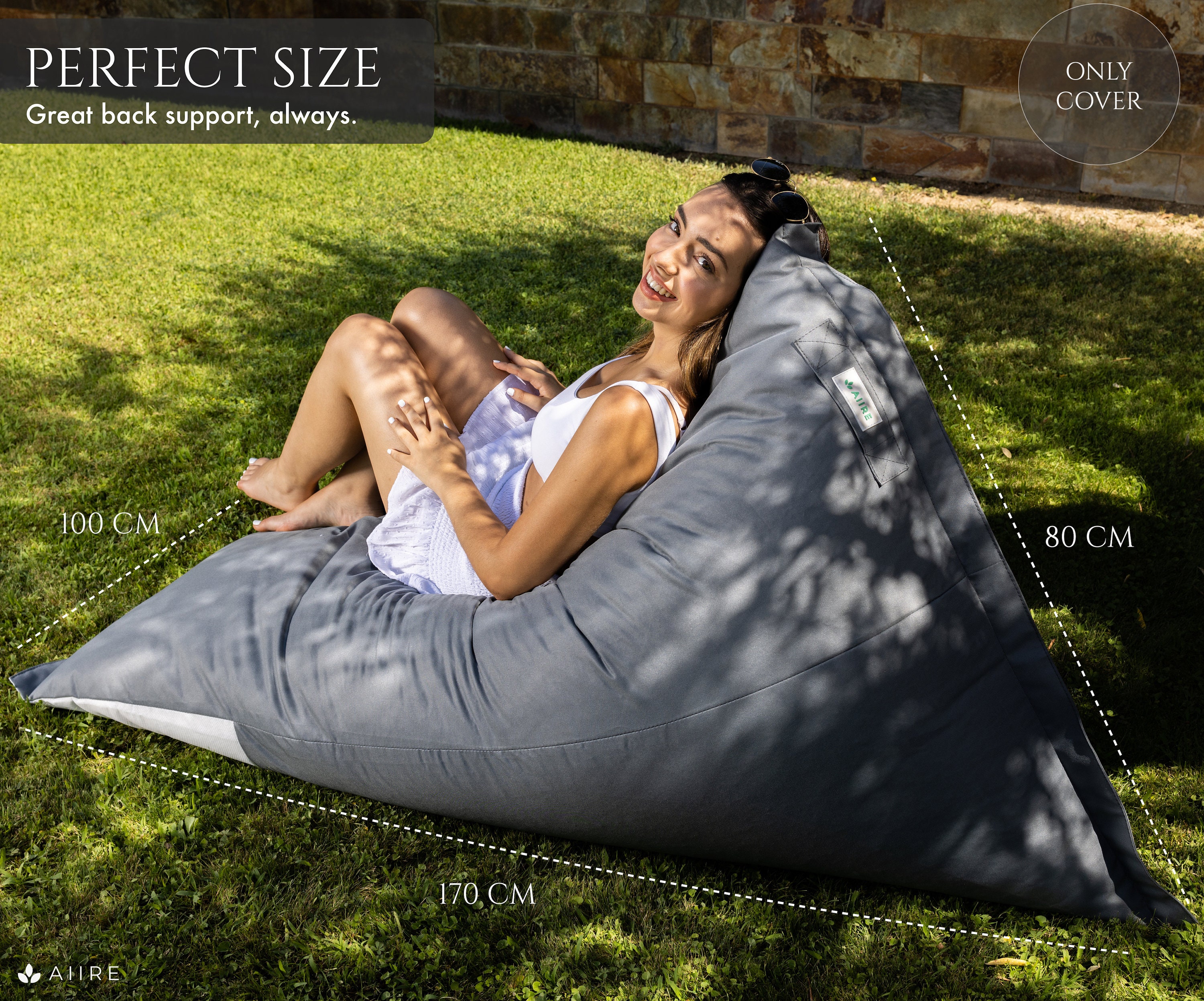 Outdoor Bean Bag Cover Without Filling for Pool or Garden Bean Bag Chair or  XXL Floor Cushion 