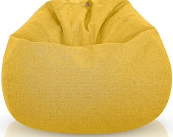 Puff salon XXL redondo para jóvenes o adultos con relleno - Bean Bag Chair gigante gamer para decoración habitación adolescente o infantil