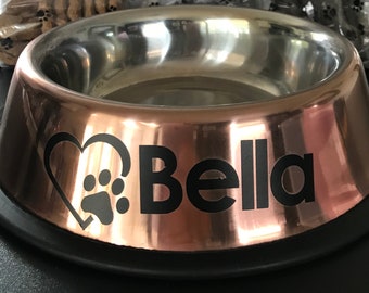 Metal dog bowl | Etsy