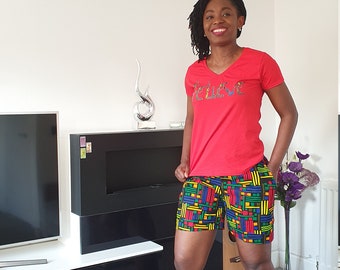 African Print Shorts