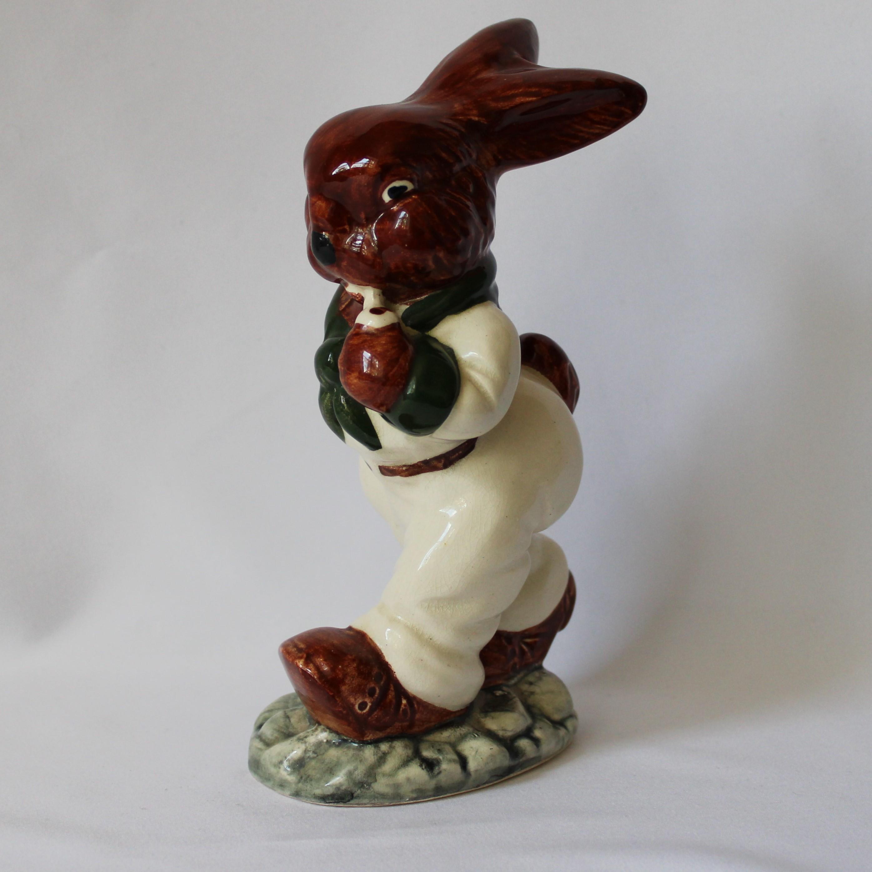 Vintage Dressed Rabbit Figurine | Ceramic Bunny Smoking Pipe | Made in ...