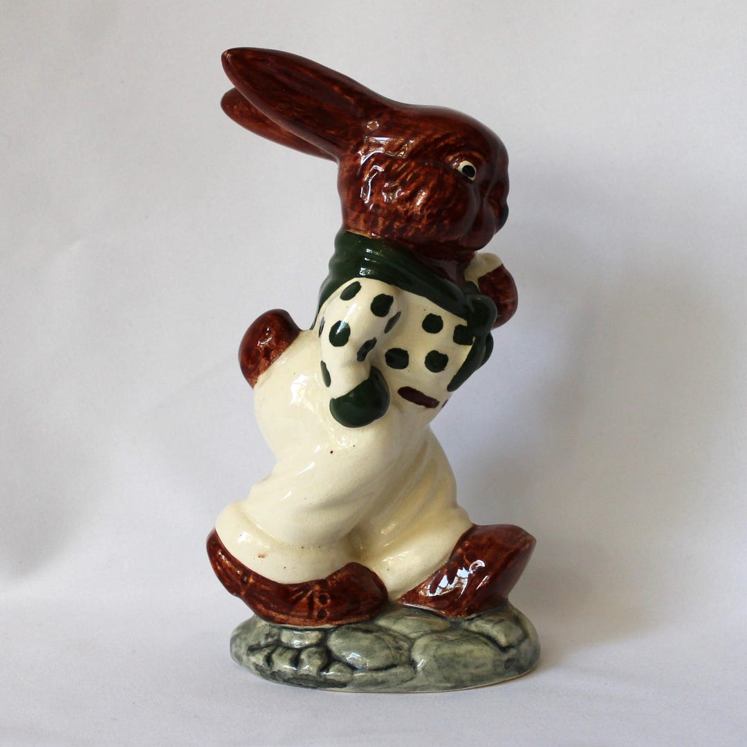 Vintage Dressed Rabbit Figurine | Ceramic Bunny Smoking Pipe | Made in ...