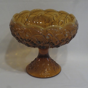 Fenton Lily of the Valley Cameo Opalescent large Footed Compote