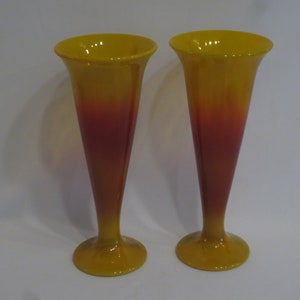 Pair of Co-Operative Flint Sunset Vases (Slightly Sick)