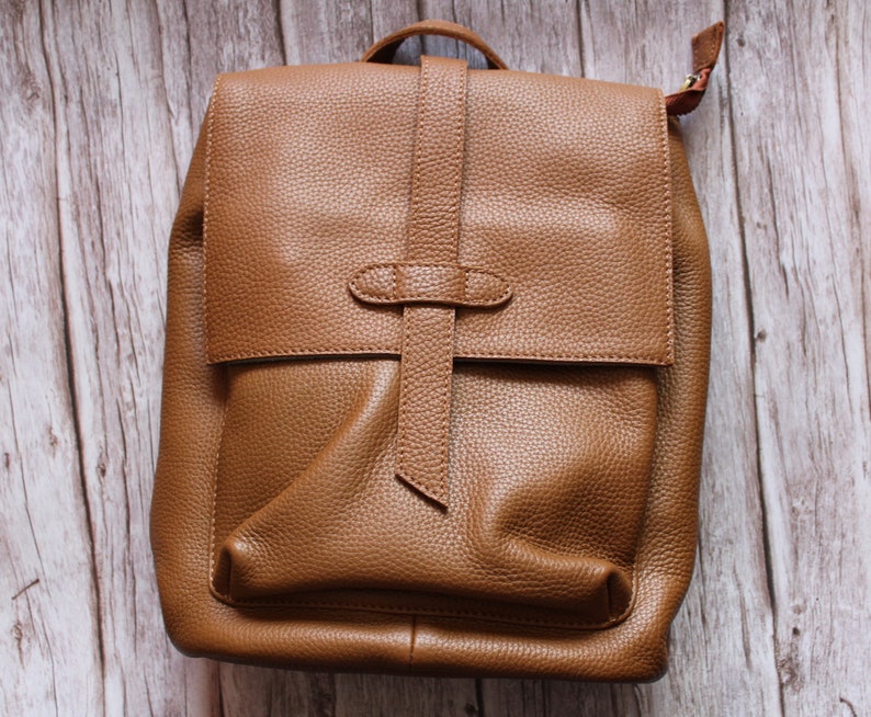 brown leather backpack leather backpack with a handle.Black leather backpack bag made of genuine leather gift Leather backpack