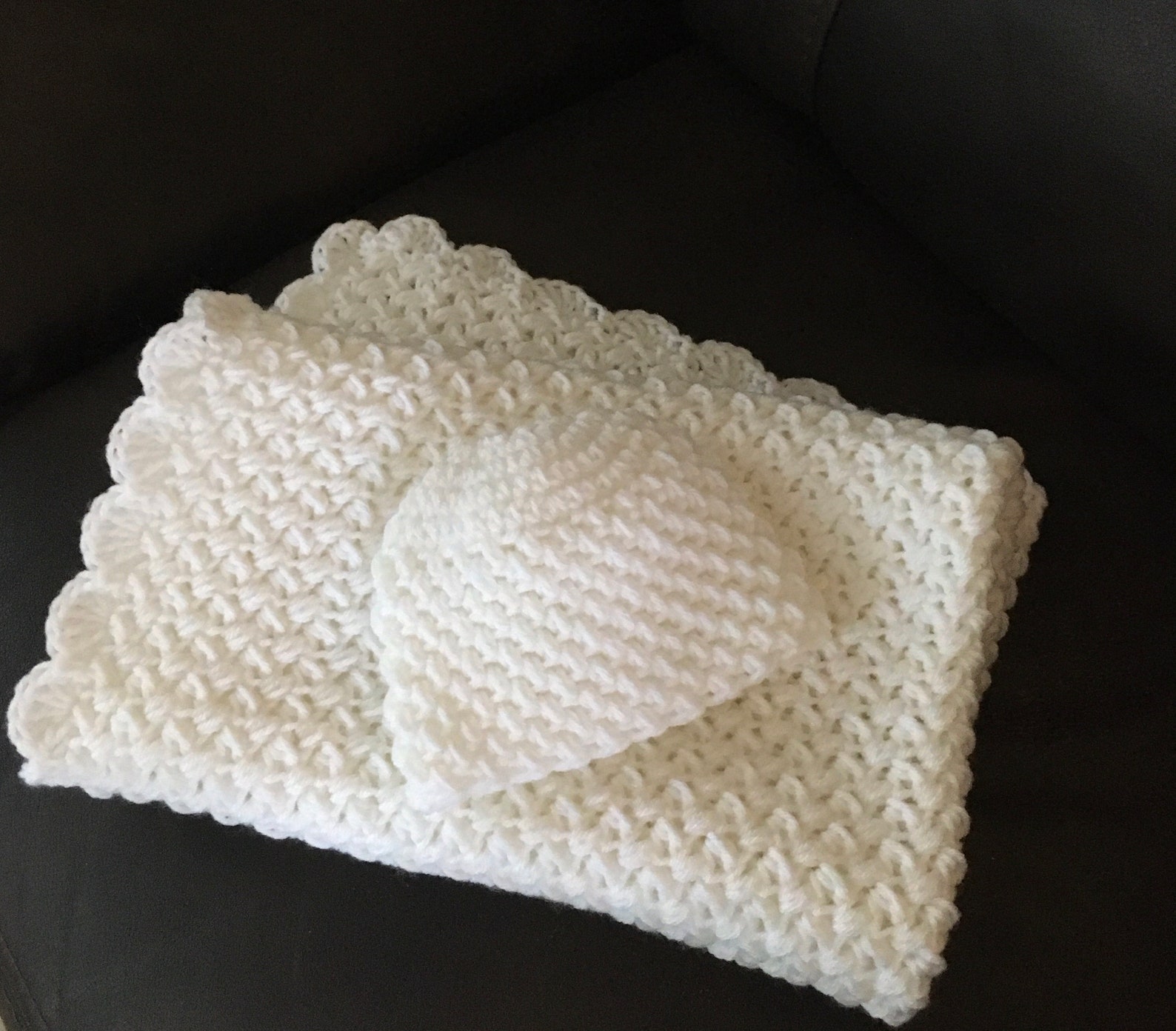 White Baby Blanket Handmade Crochet Baby Blanket Knit White Etsy