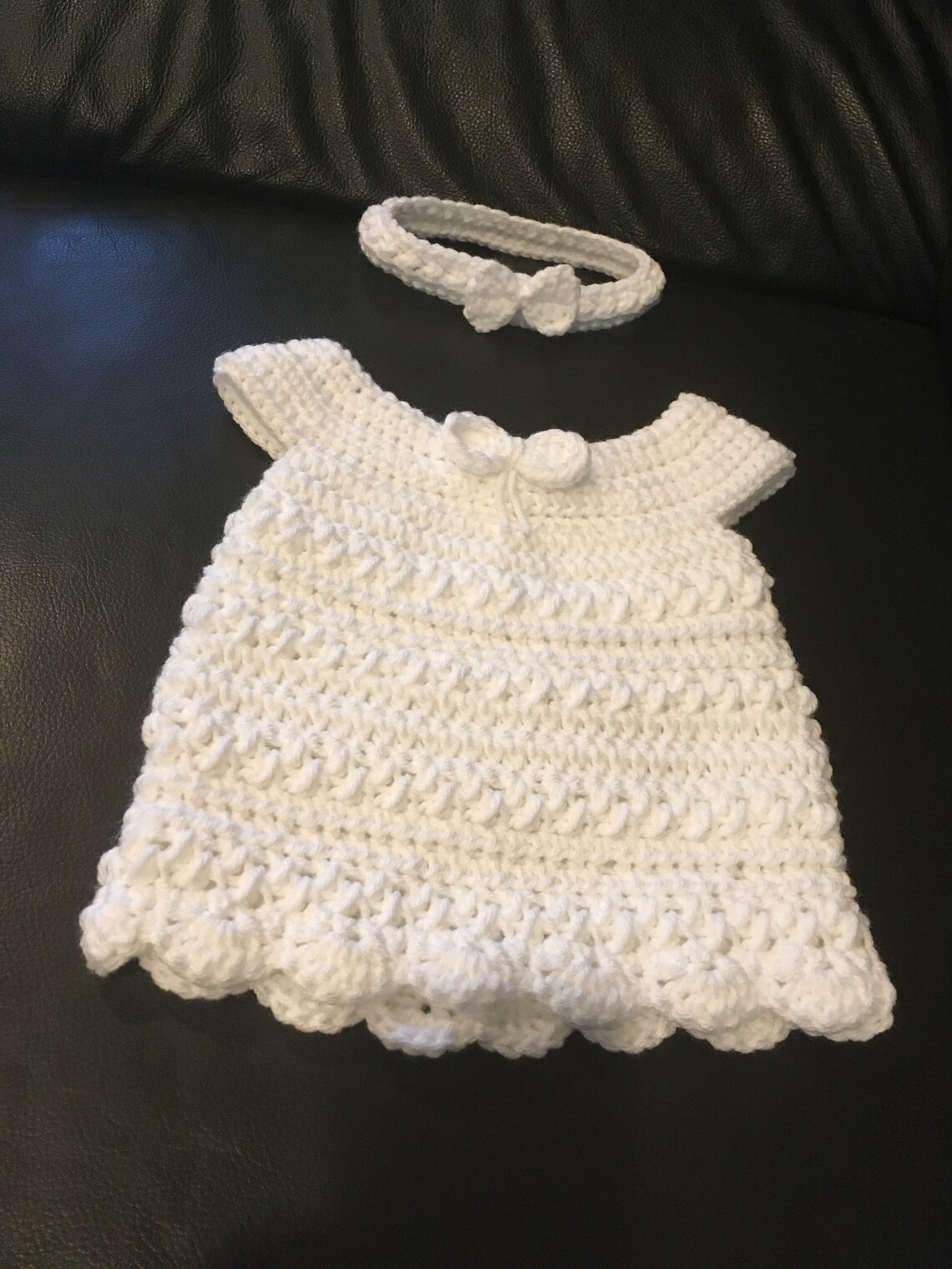 White Handmade Baby Dress White Knit Baby Dress White Crochet Etsy