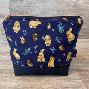 Cosmetic bag / pencil case / toiletry bag / pencil case / bunny / rabbit / minilop / blue