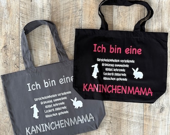 Einkaufsbeutel / Jutebeutel / Tasche / Shopper / Baumwolltasche / Kaninchen / Hase / Kaninchenmama