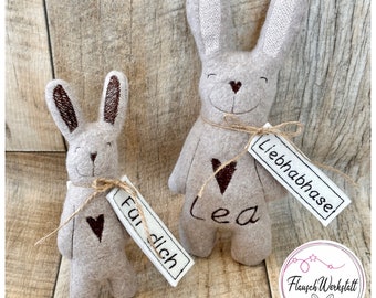 Liebhabhäschen / Liebhabhase / Bunny / Rabbit / Plush / Easter Bunny / Cuddly Toy / Gift / Personalized