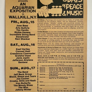 Woodstock 1969 Poster: Vintage Music Festival Flyer, Kraft Paper Print