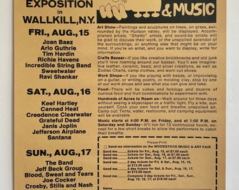 Woodstock 1969 Poster: Vintage Music Festival Flyer, Kraft Paper Print
