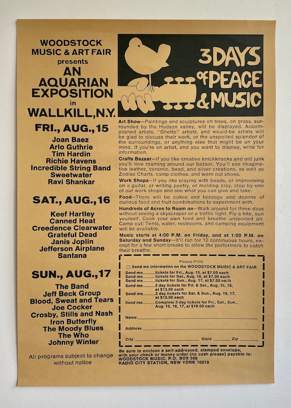 ウッドストック音楽祭 ポスター 1969年 ウッドストック 1969 ポスター：ヴィンテージ ミュージック