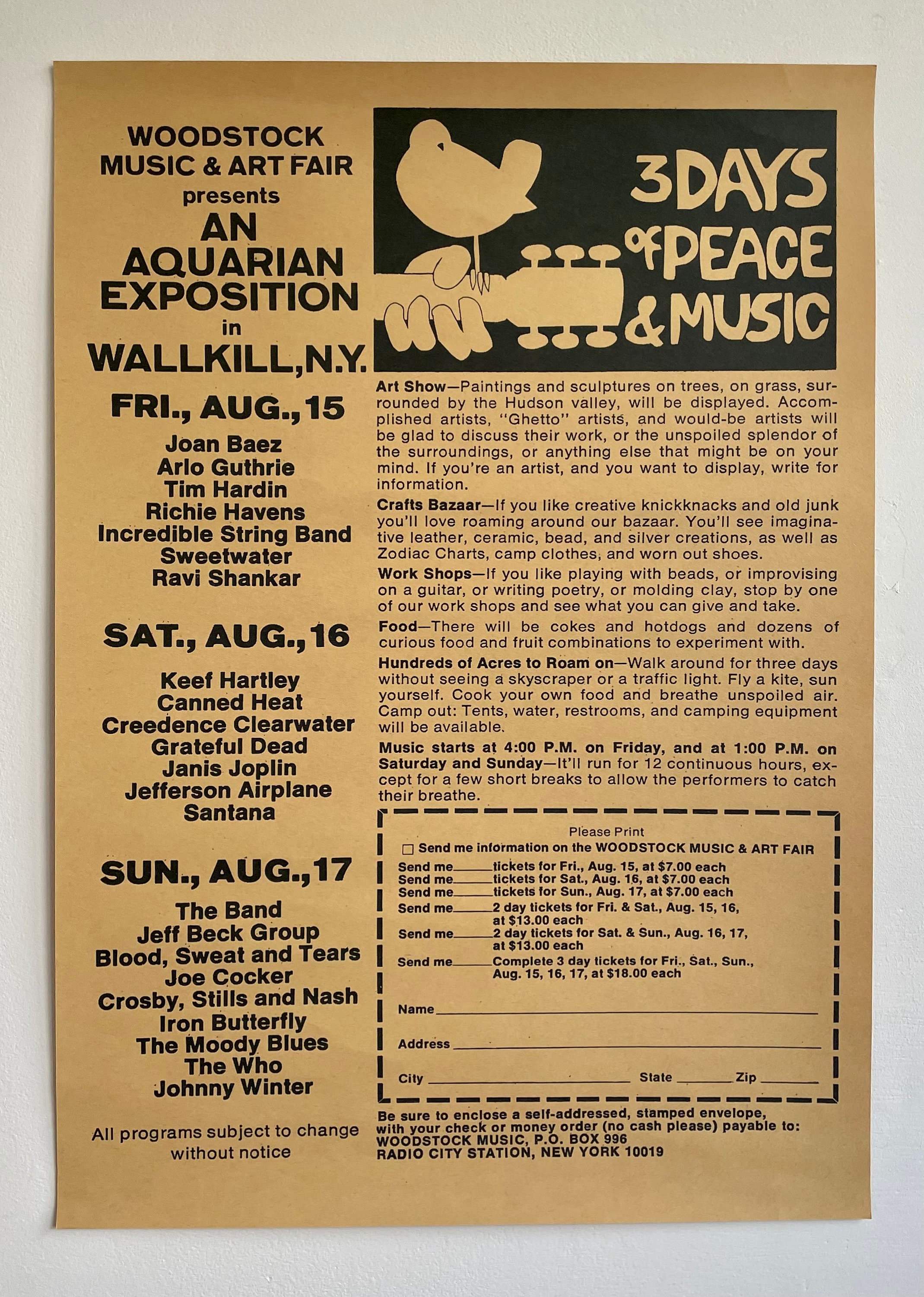 Woodstock 1969 poster - Etsy 日本