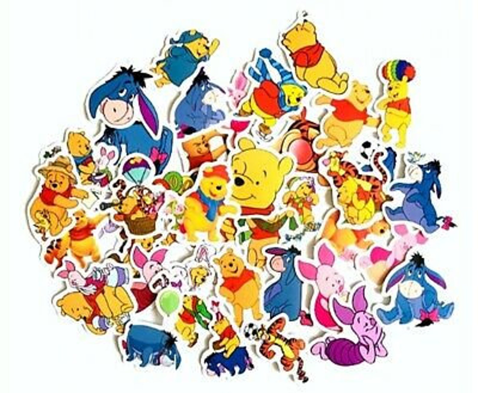 Winnie The Pooh Decal Vinyl Stickers Assorted Lot of 40 Pieces Etsy