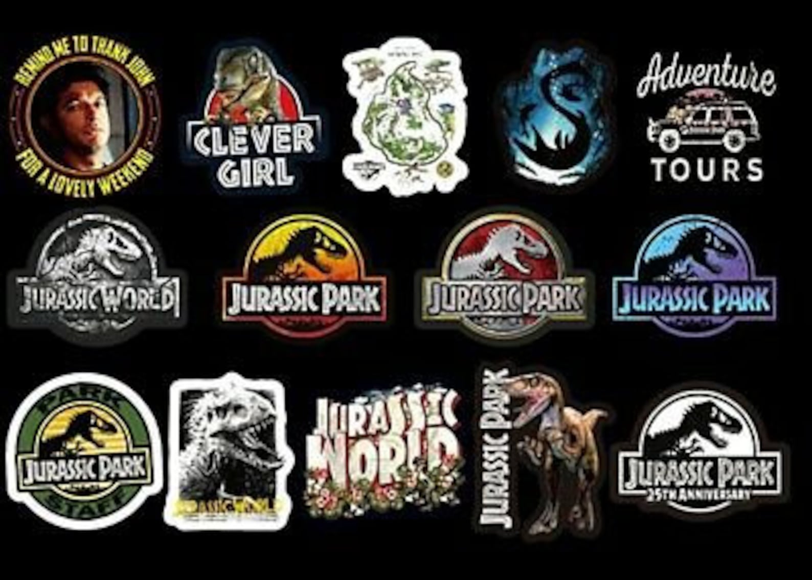 Jurassic Park Decal Vinyl Stickers Assorted Lot of 75 Pieces Etsy