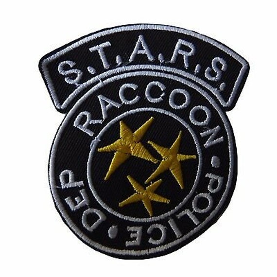 Resident Evil Stars Blue Raccoon Police Dept Embroidered Iron on Patch Set of 3