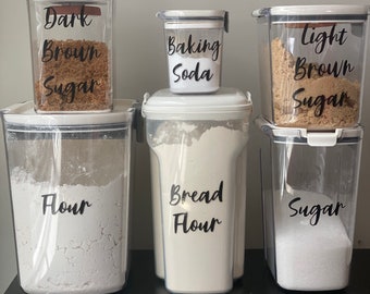 Baking Labels: Pantry Container Vinyl Decals - Set of 6