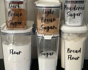 Baking Labels: Pantry Organization Vinyl Decals - Set of 8