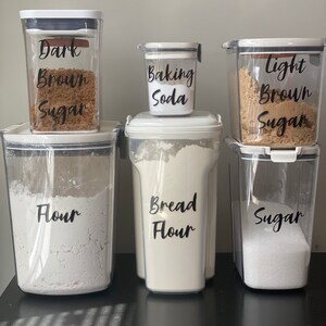 Set of 6-Baking Labels for Storage Containers! Baking Vinyl Decals, Organize your Pantry Decals, Pantry Container Decals