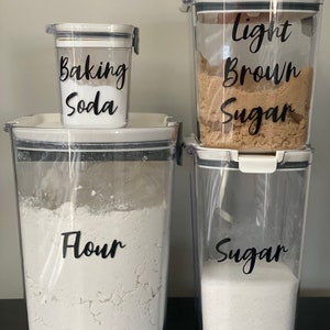 Set of 4-Baking Labels for Storage Containers! Baking Vinyl Decals, Organize your Pantry Decals, Pantry Container Decals