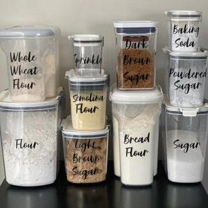 Set of 10-Baking Labels for Storage Containers! Baking Vinyl Decals, Organize your Pantry Decals, Pantry Container Decals