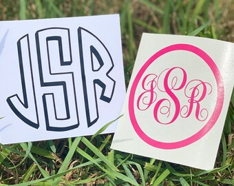 Custom Circle Monogram Vinyl Decal: Yeti Tumbler Decal