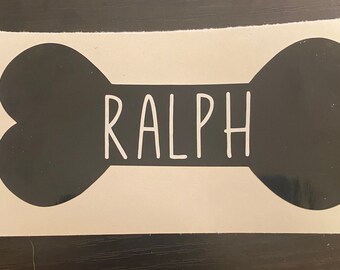 Personalized Dog Bone Vinyl Decal: Pet Name Sticker