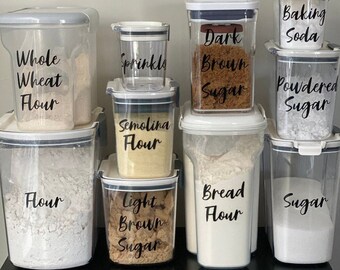 Custom Baking Ingredient Vinyl Decal: Pantry Organization