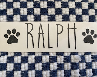 Personalized Dog Name Vinyl Decal: Paw Print Sticker