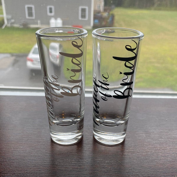 Mother and Father of the Bride or Groom Shot Glasses Set or Individual, Wedding Gift, Parent Wedding Gift
