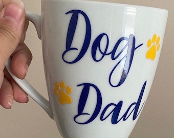 Dog Dad Coffee Mug: Paw Print Gift for Dog Owners