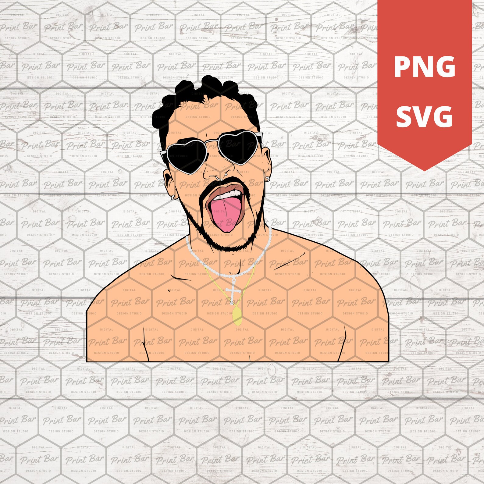 Download Bad Bunny with tounge SVG / PNG | Etsy