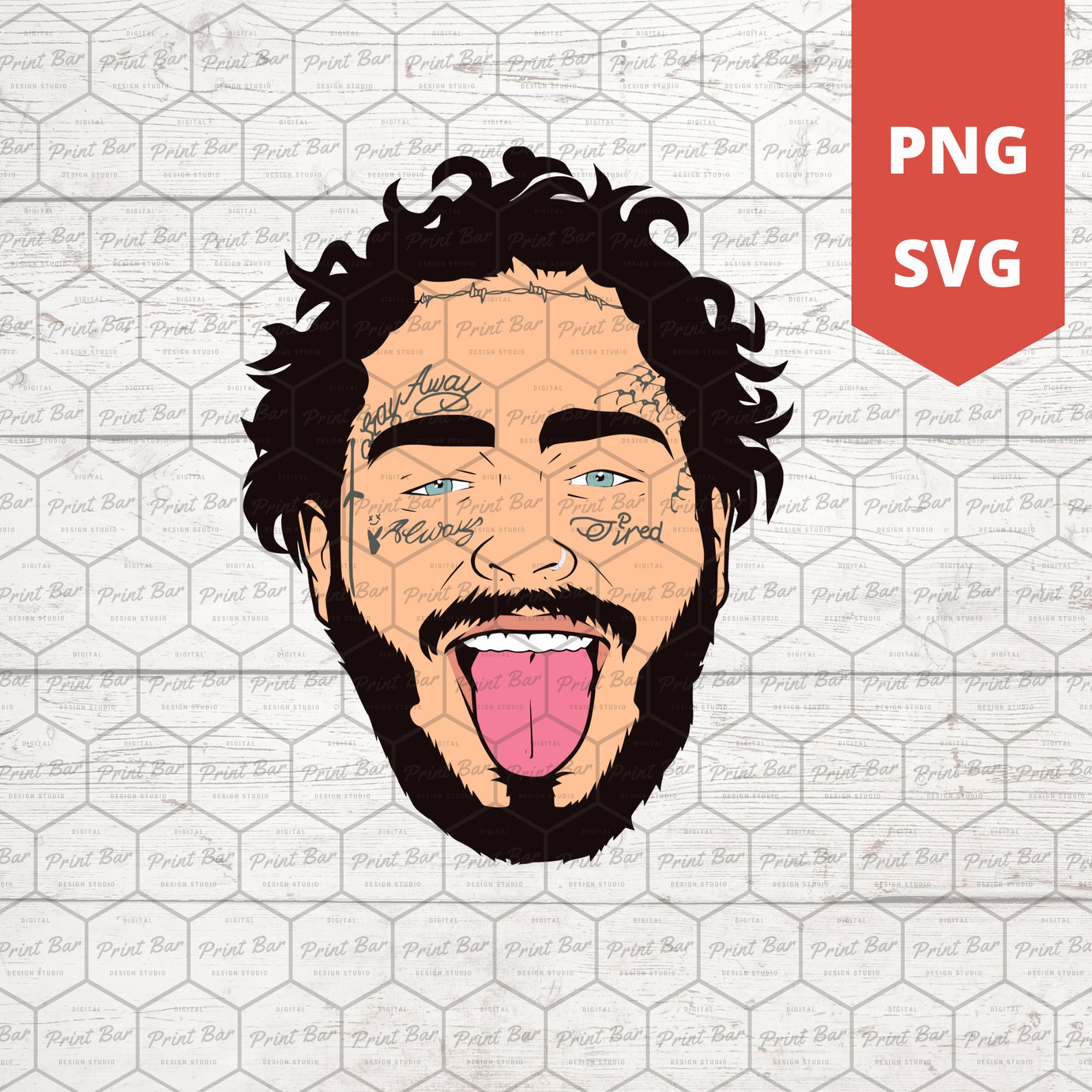 Post Malone face SVG / PNG | Etsy