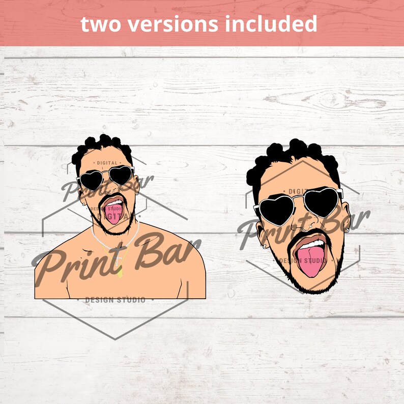Download Bad Bunny with tounge SVG / PNG | Etsy