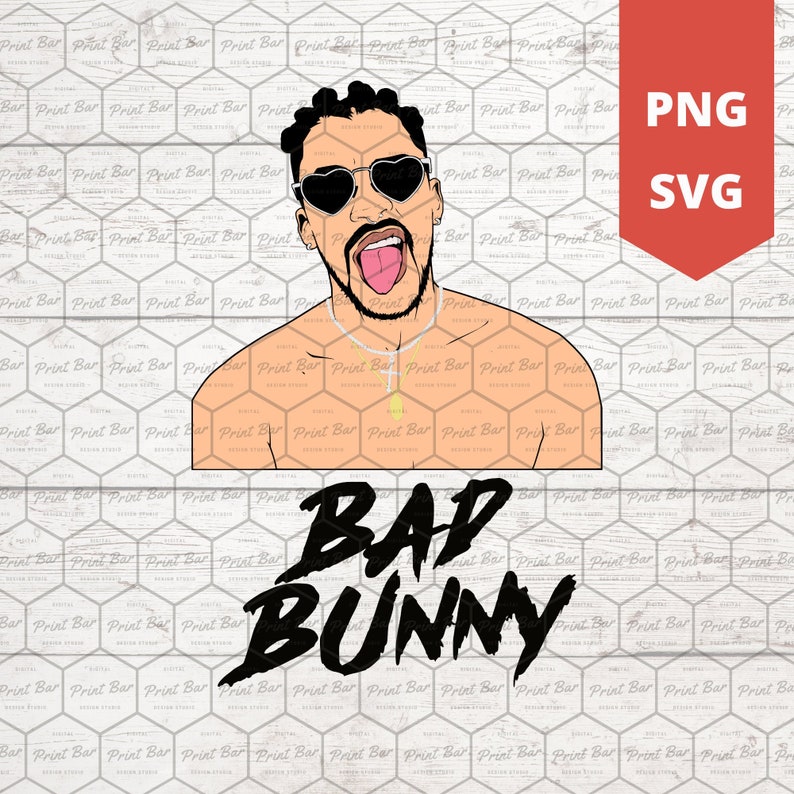 Download Bad Bunny with tounge SVG / PNG | Etsy