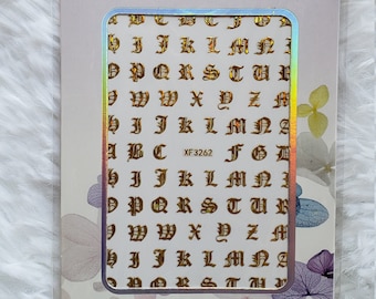 Holographic Old English Nail Stickers