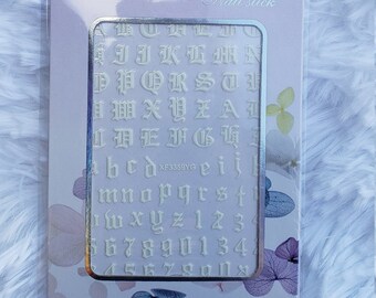 Old English glow in the dark nail stickers