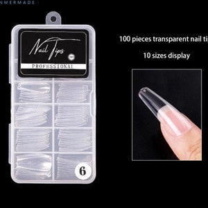 Medium Coffin/Ballerina Gel Nail Tips Full Cover