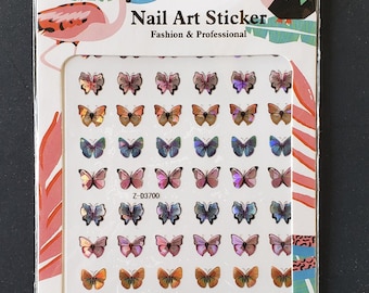 Holographic Butterfly Nail Art Stickers