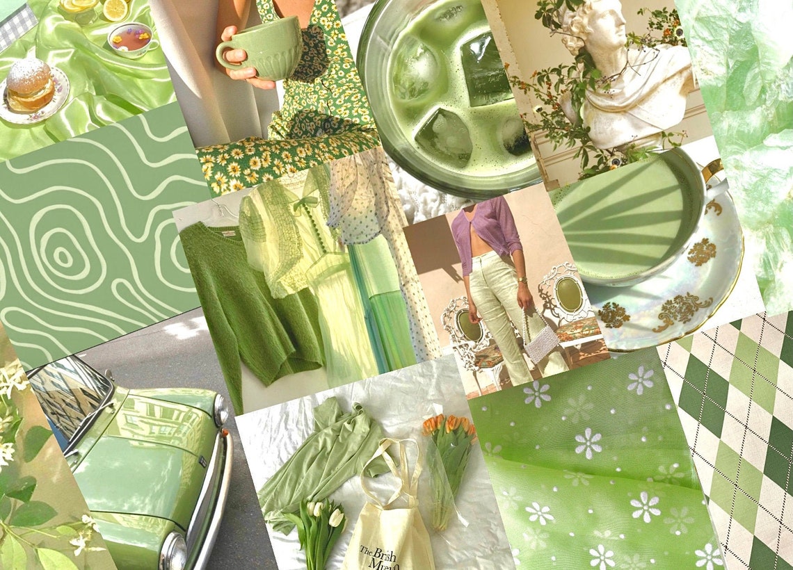 Sage Green Aesthetic Wall Collage Kit Etsy