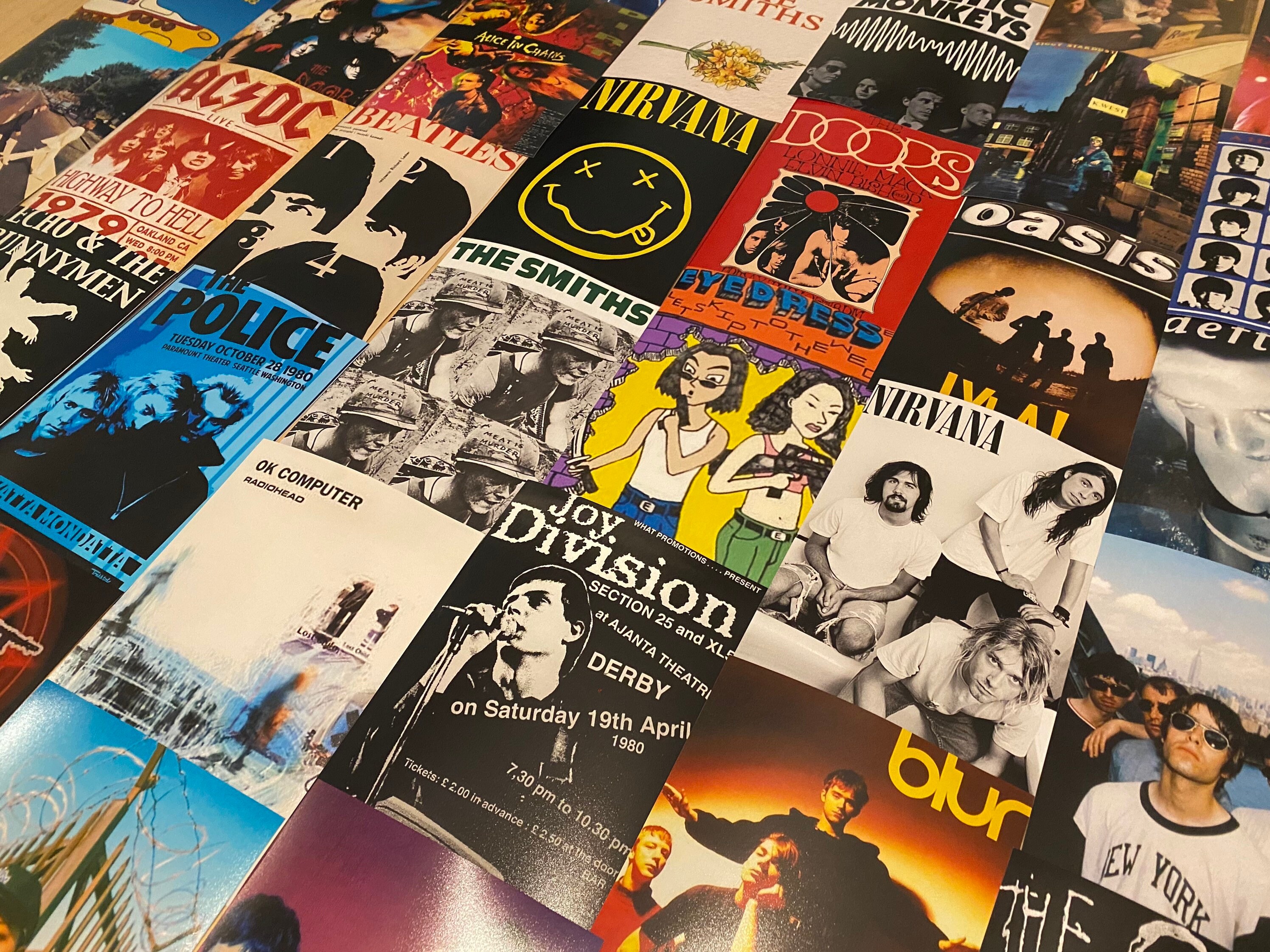 Grunge 90’s/80’s/70’s Indie Music Poster Collage Kit - Blur,Oasis,Nir…